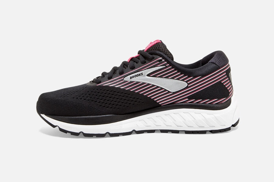 Brooks Addiction 14 Road Running Shoes Womens Black/Pink/Silver 217398-KIL